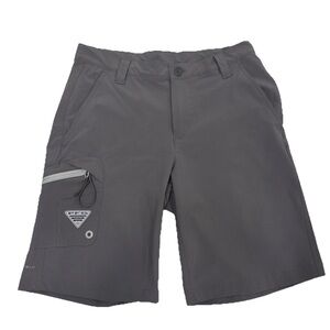 Columbia PFG Mens Omni Shield Shorts Gray Size 30 Zipper Pocket